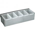 Chef Inox 5-Compartment Condiment Dispenser - Stainless Steel