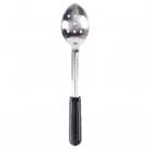Serving Spoon Stainless Steel Black Handle Perforated - 39cm